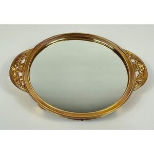 Elias Fine Pewter 18K Gold Electroplated Mirrored Tray